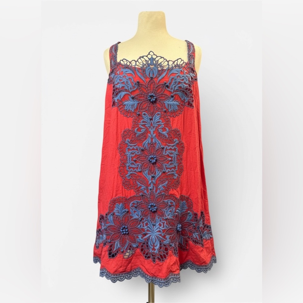 Anthropologie Embroidered Midi Dress